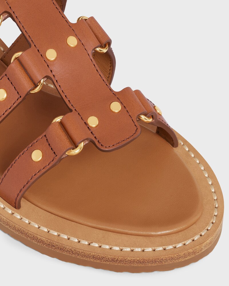 CELINE LYMPIA GLADIATOR SANDAL IN CALFSKIN - TAN -  - 1 | CELINE