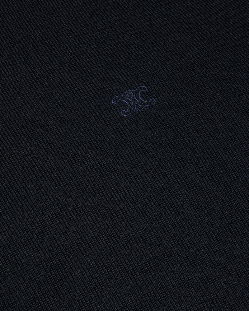 MAGLIA STILE POLO IN SETA FINE E COTONE - BLU NAVY -  - 1 | CELINE