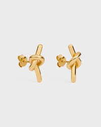 KNOT STUDS IN BRASS WITH GOLD FINISH - GOLD - EARRINGS - 2 | CELINE