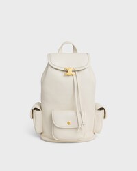 MINI BACKPACK SOFT TRIOMPHE IN SUPPLE SHINY LAMBSKIN - WHITE COTTON - SOFT TRIOMPHE - 1 | CELINE