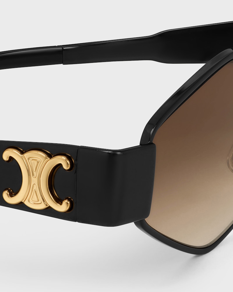 Triomphe Metal 02 sunglasses in Metal - Black / Gradient Brown -  - 1 | CELINE