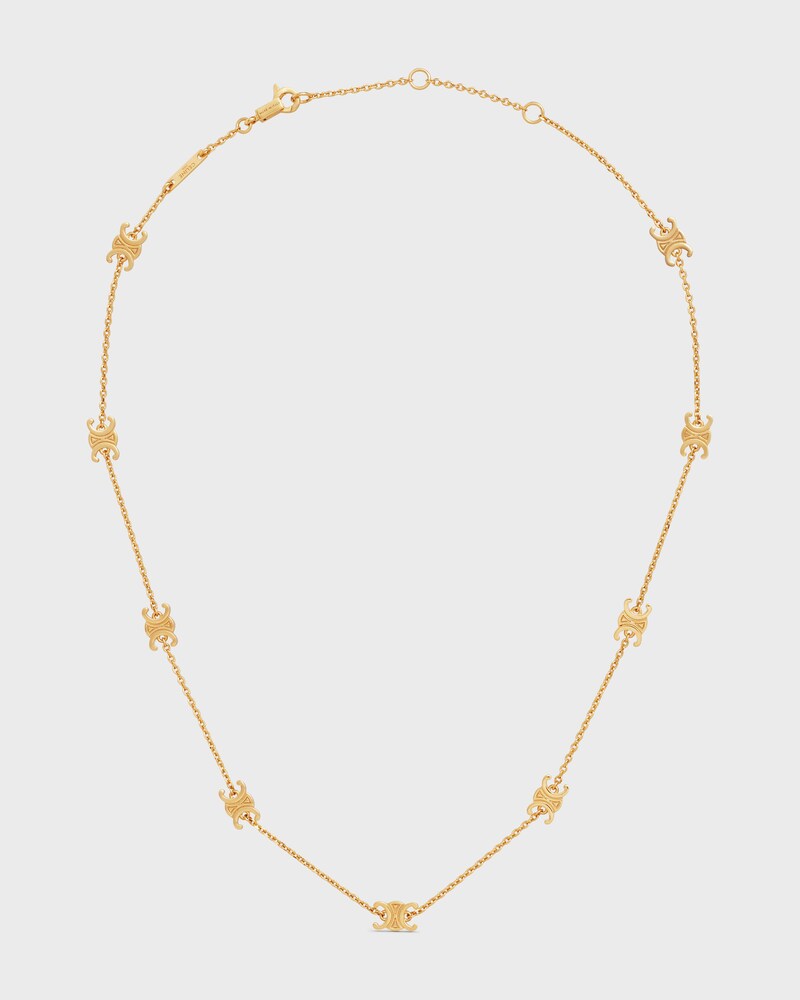 Triomphe Mini Triomphe Necklace in Brass with Gold Finish - GOLD - SMALL GIFTS - 1 | CELINE