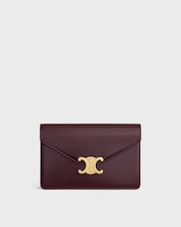 WALLET ON CHAIN MARGO IN Shiny calfskin - DEEP BURGUNDY - MORE LINES - 1 | CELINE