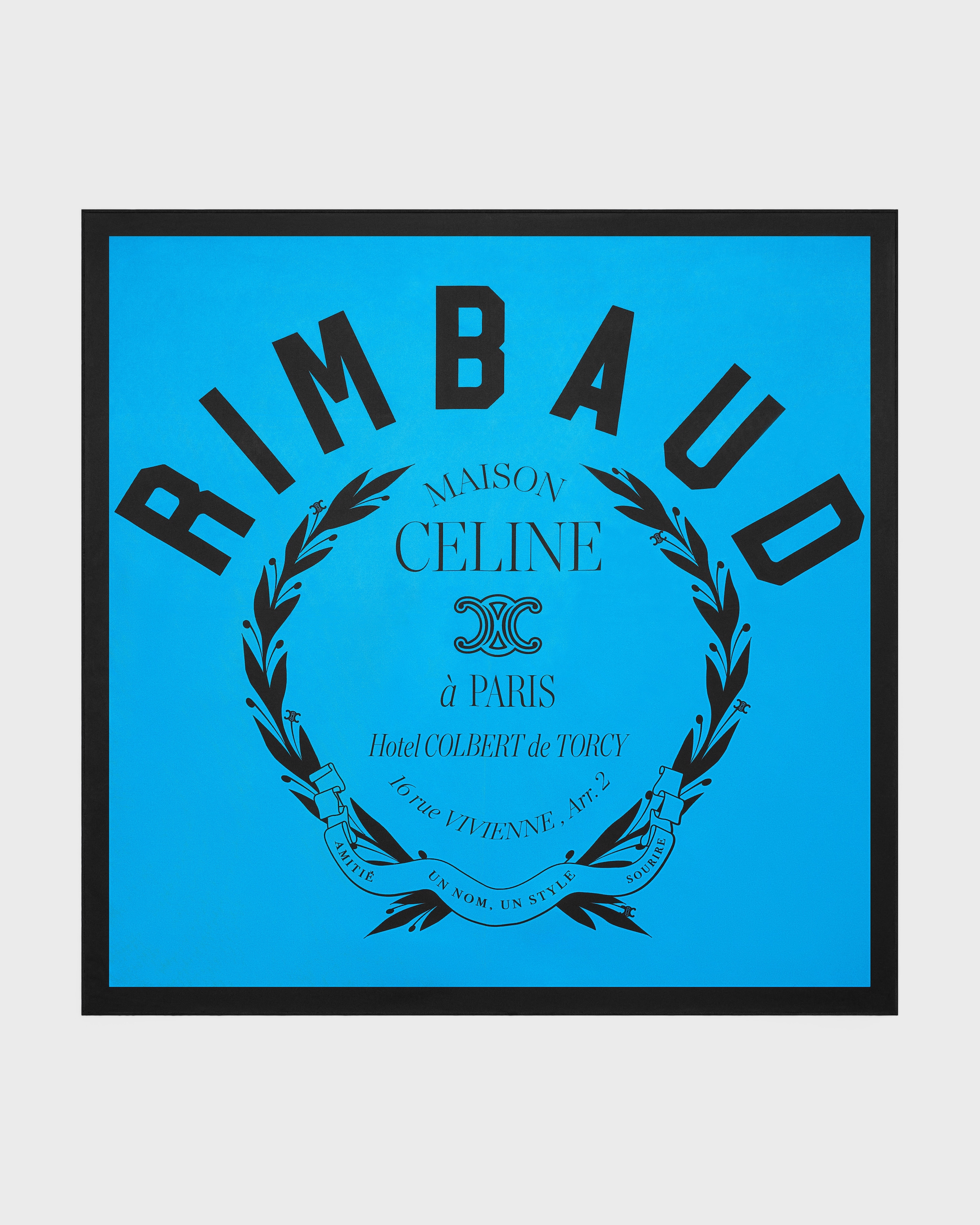 RIMBAUD FOULARD, 90 - TURQUOISE/BLACK | CELINE
