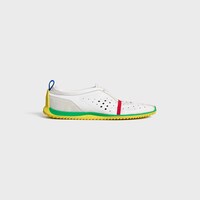 SOFT SNEAKER IN STRETCH LAMBSKIN, SUEDE CALFSKIN AND LAMBSKIN - OPTIC WHITE/BRIGHT YELLOW/GREEN -  - 1 | CELINE