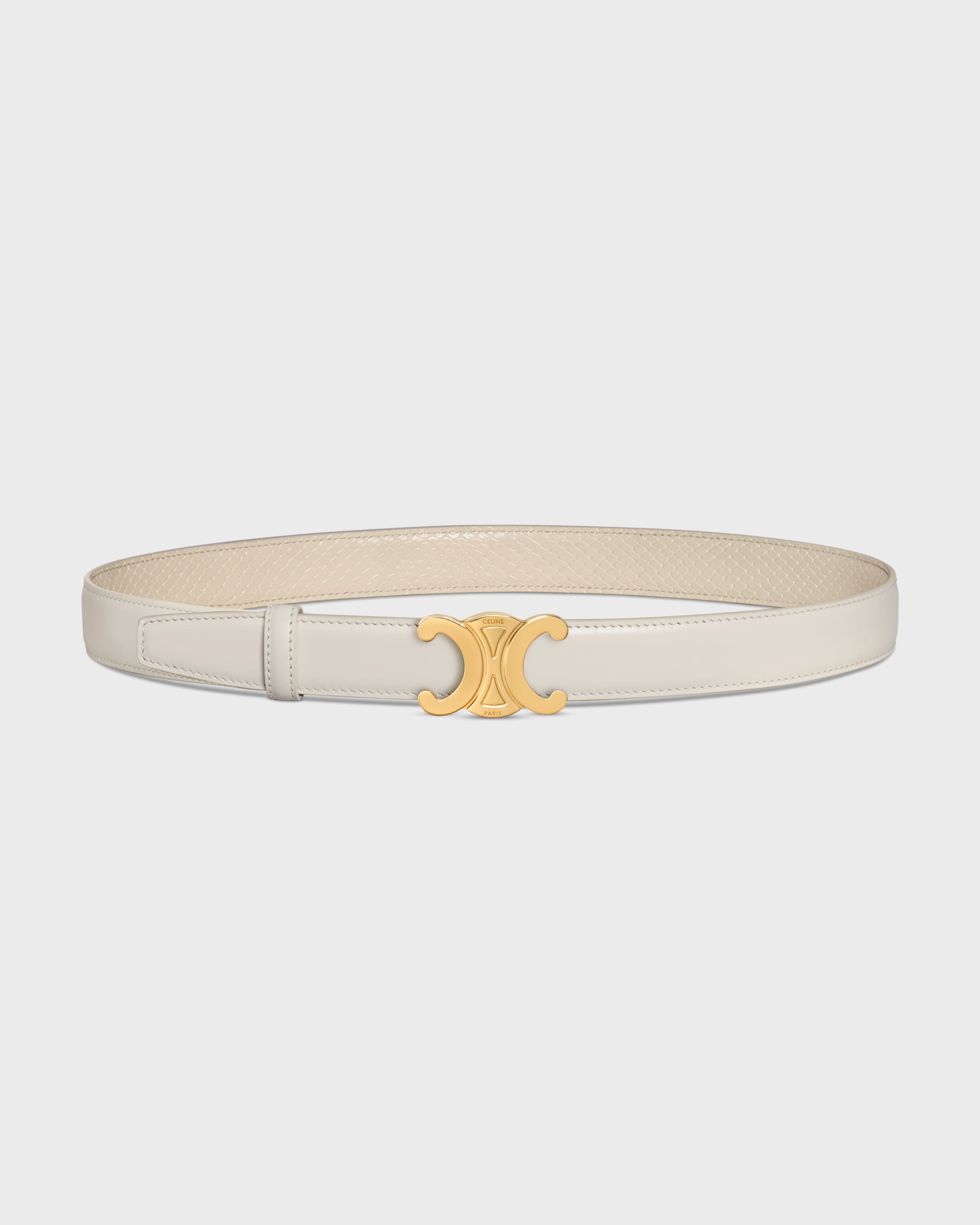 TRIOMPHE BUCKLE & REVERSIBLE STRAP 25MM - RICE / CREAM | CELINE