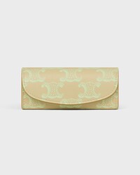 RING CASE IN TRIOMPHE CANVAS - SANDCASTLE / SOFT LIME - BEAUTY ACCESSORIES - 1 | CELINE