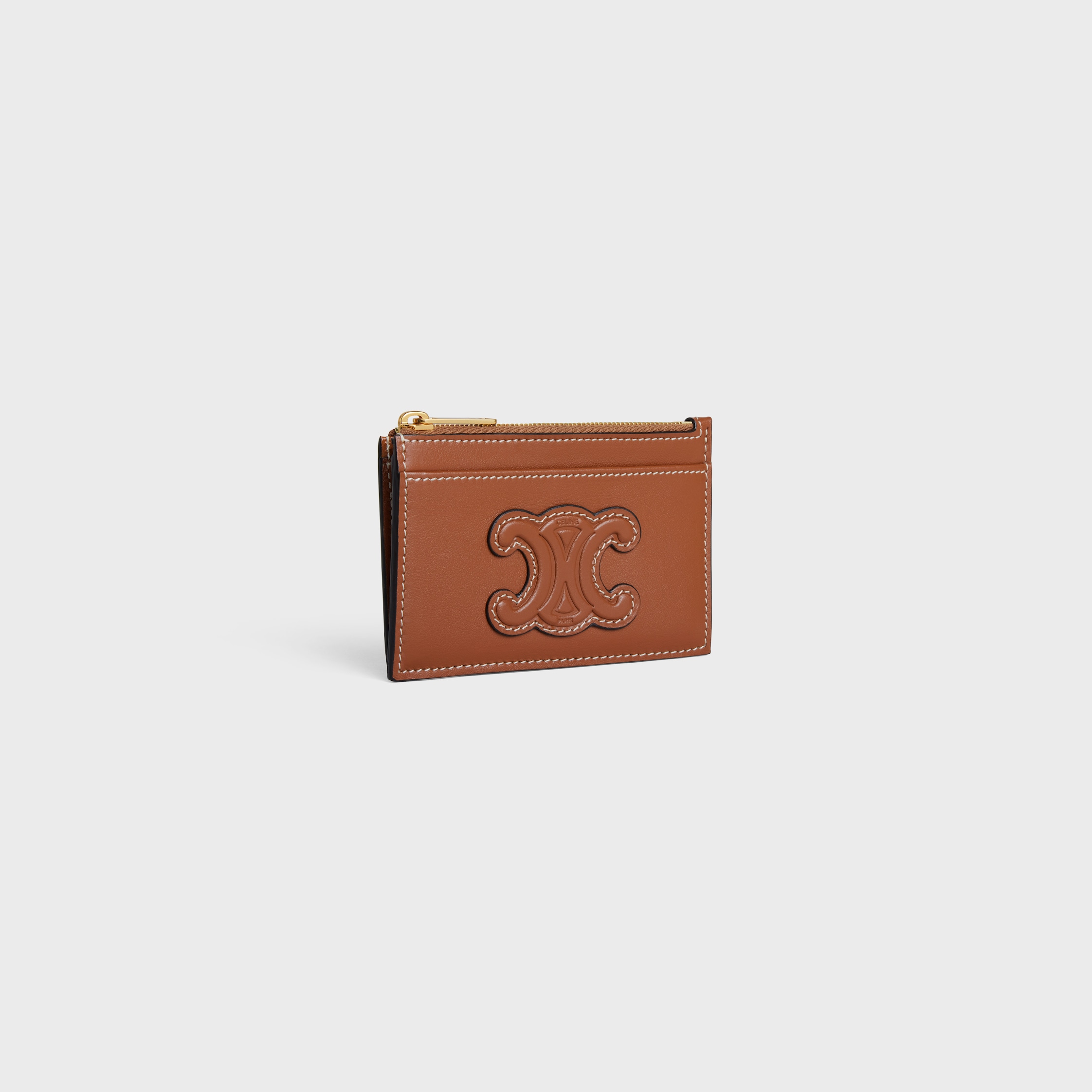 CELINE 財布　ケース　キュイル トリオンフ / スムースラムスキン ジップ付きカードホルダー キュイル トリオンフ / スムースラムスキン