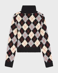 JERSEY CON CUELLO ALTO DE LANA CON ROMBOS - NEGRO/BLANCO/GRIS -  - 2 | CELINE