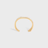 CELINE RIBBON SMALL CUFF IN BRASS WITH GOLD FINISH AND ENAMEL - IVORY / GOLD -  - 1 | CELINE