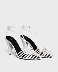 CAGE HEELED SANDAL IN GOATSKIN - Ultra White -  - 2 | CELINE