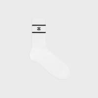triomphe socks IN striped cotton - WHITE / BLACK -  - 1 | CELINE