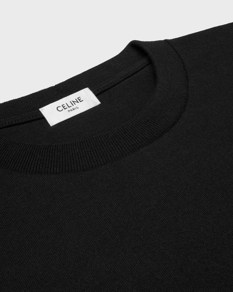 loose T-SHIRT IN cotton jersey - BLACK/BLUE DENIM -  - 1 | CELINE