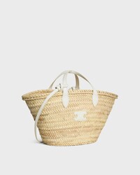 TEEN TRIOMPHE PANIER IN PALM LEAVES AND CALFSKIN - WHITE - PANIER - 2 | CELINE