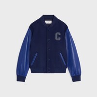 TEDDY JACKET IN TEXTURED WOOL - ROYAL BLUE -  - 1 | CELINE