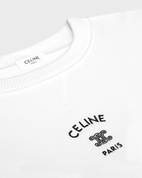 SUDADERA HOLGADA DE FELPA DE ALGODÓN - BLANCO CRUDO / NEGRO -  - 2 | CELINE