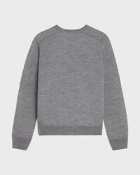 triomphe crew neck sweater in wool - MEDIUM GREY -  - 2 | CELINE
