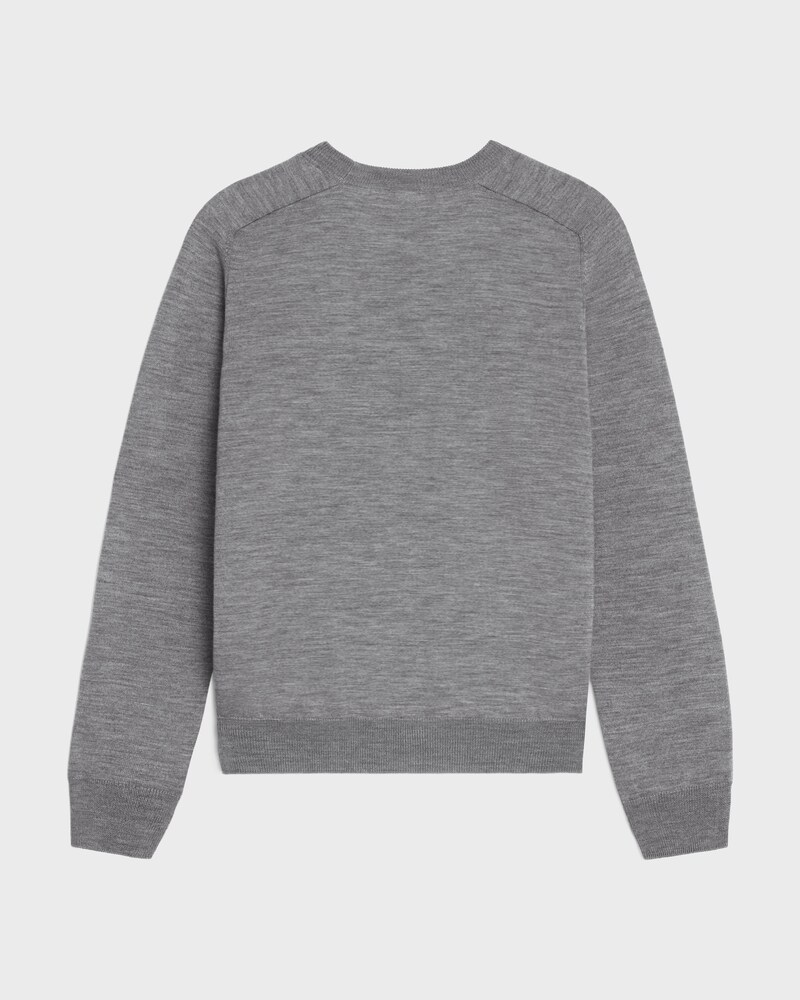 triomphe crew neck sweater in wool - MEDIUM GREY -  - 1 | CELINE