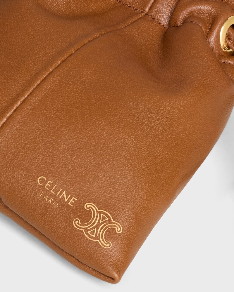 MICRO CRYSTAL POUCH IN SMOOTH LAMBSKIN - SOFT TAN - BAG CHARMS - 1 | CELINE