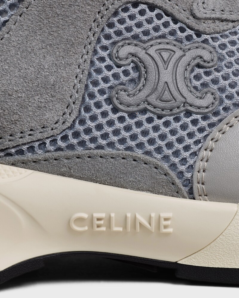 RUNNER SNEAKER IN CALFSKIN, SUEDE CALFSKIN AND MESH - GREY / ECRU -  - 1 | CELINE