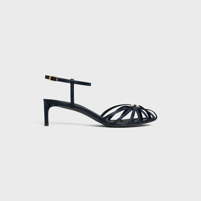 CELINE TRIOMPHE SANDAL IN GOATSKIN - DEEP NAVY -  - 1 | CELINE