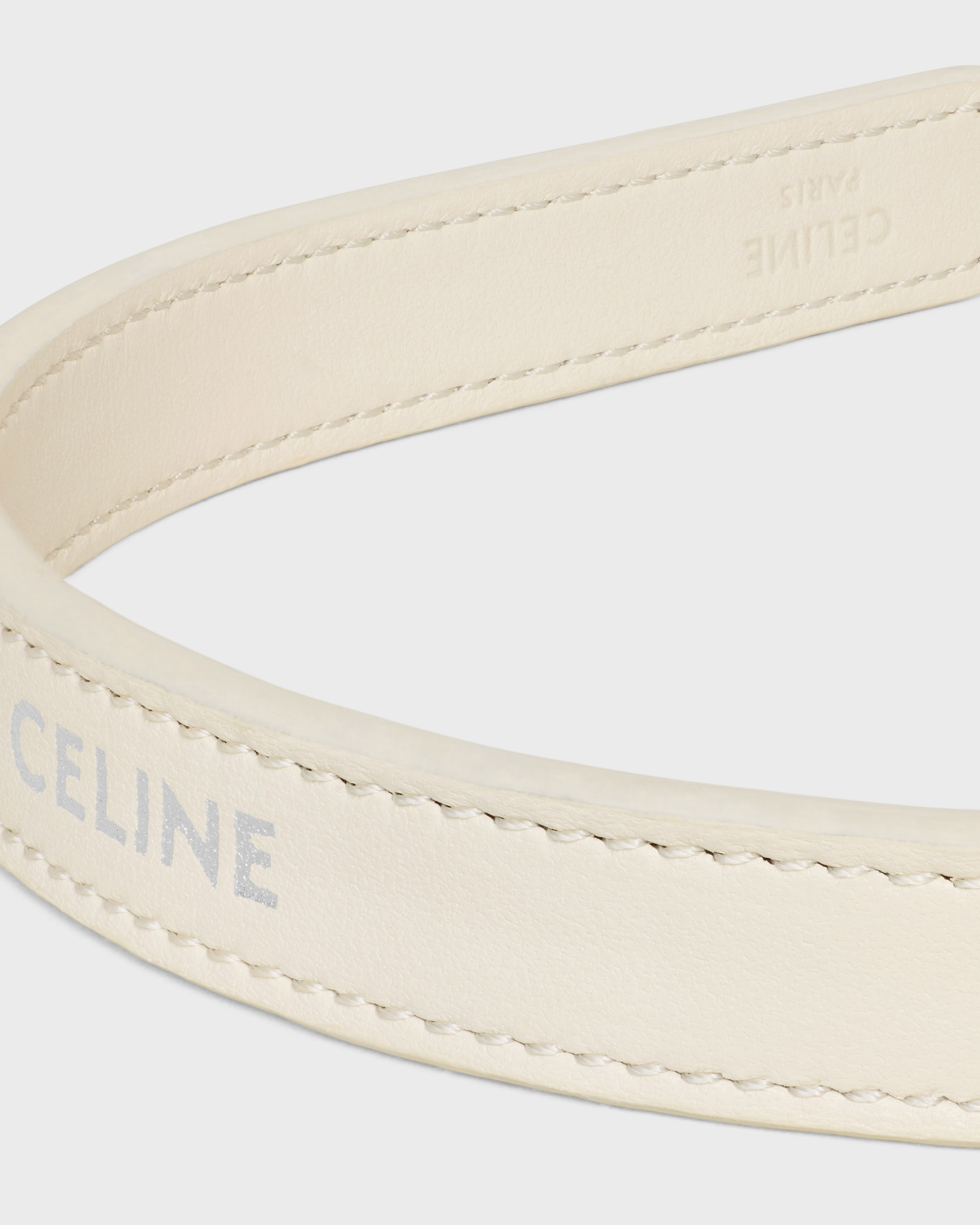 CELINE Paris シン ヘッドバンド / カーフスキン - シルバー