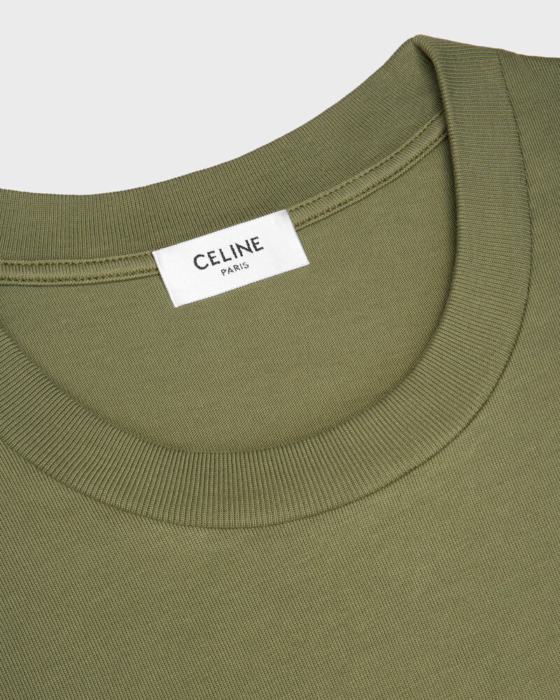 t-shirt IN cotton jersey - KAKI / OFF WHITE -  - 1 | CELINE