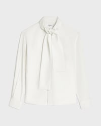 CAMISA CON LAZO DE SARGA DE SEDA - TIZA -  - 1 | CELINE