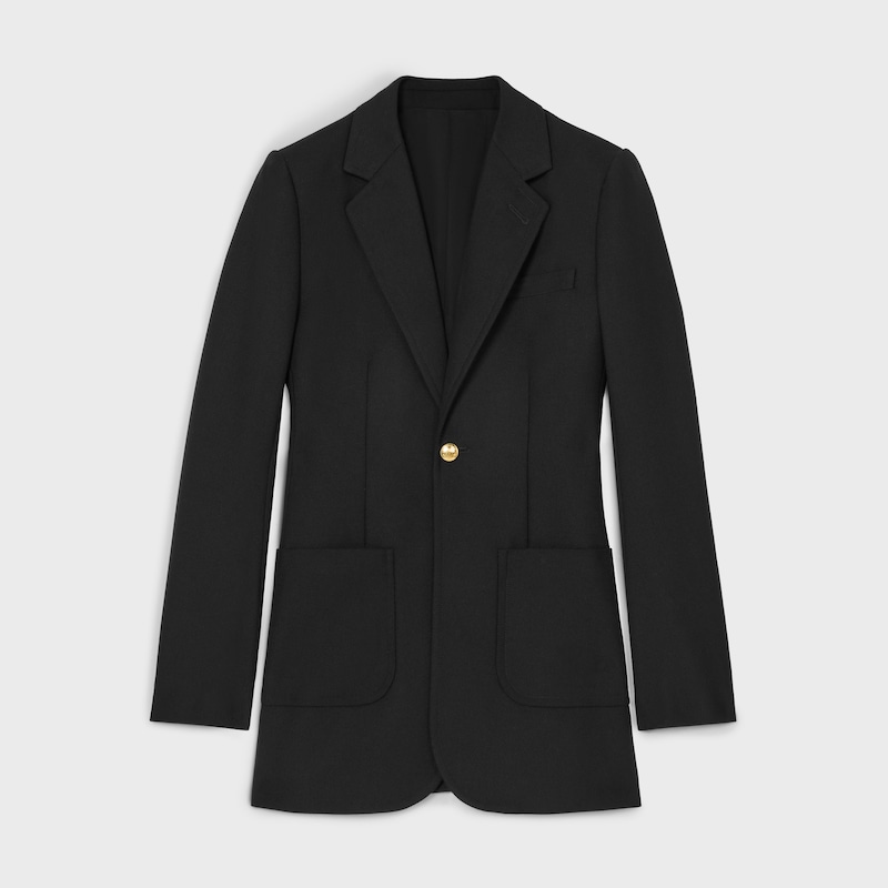 olivia jacket IN mohair wool - BLACK -  - 1 | CELINE
