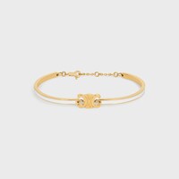 Triomphe Articulated Bracelet in Enamel and Brass with Gold Finish - GOLD / IVORY -  - 1 | CELINE