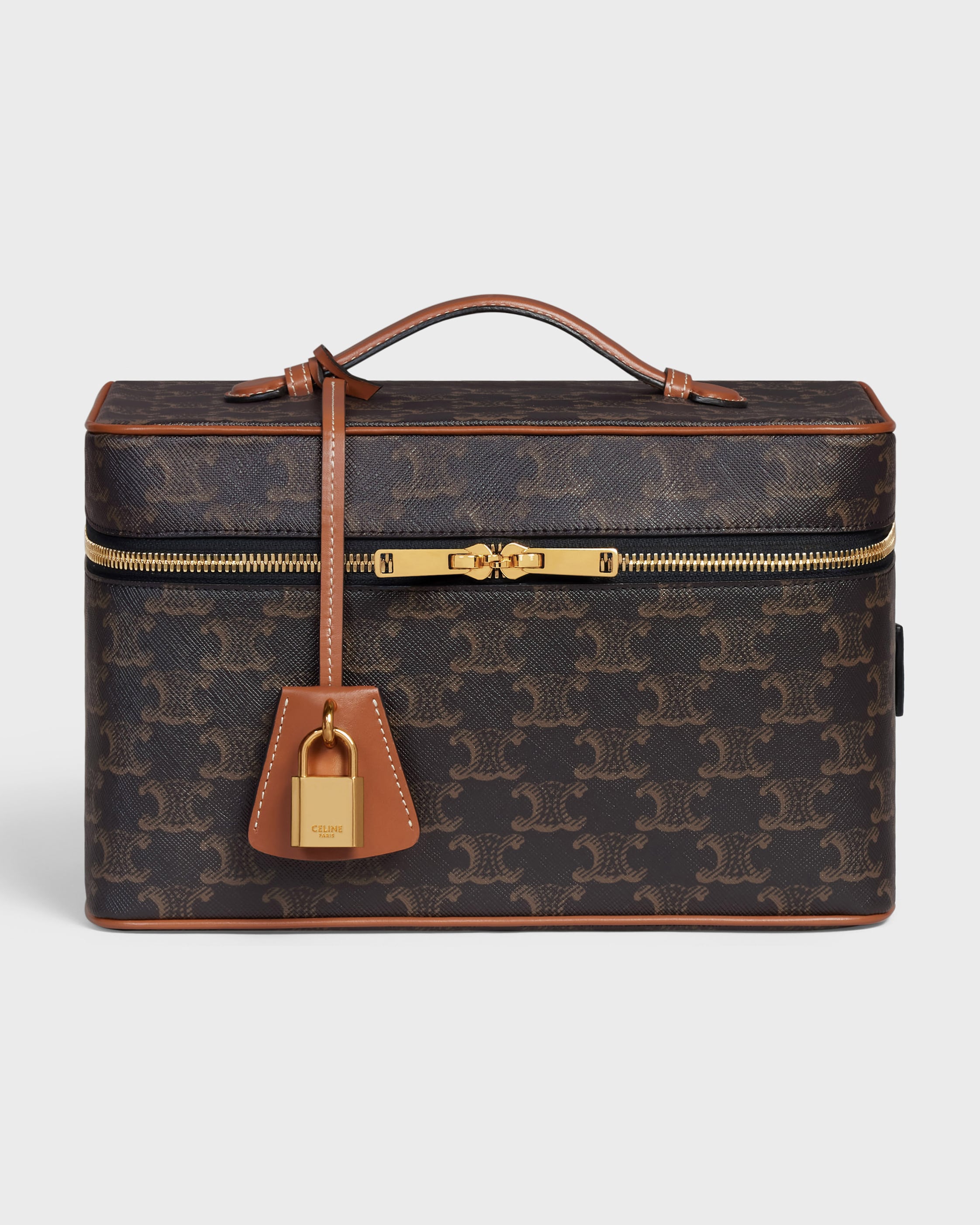 CELINE トリオンフ キャンバス バニティバッグ トラベル バニティーケース / トリオンフキャンバス ＆ カーフスキン