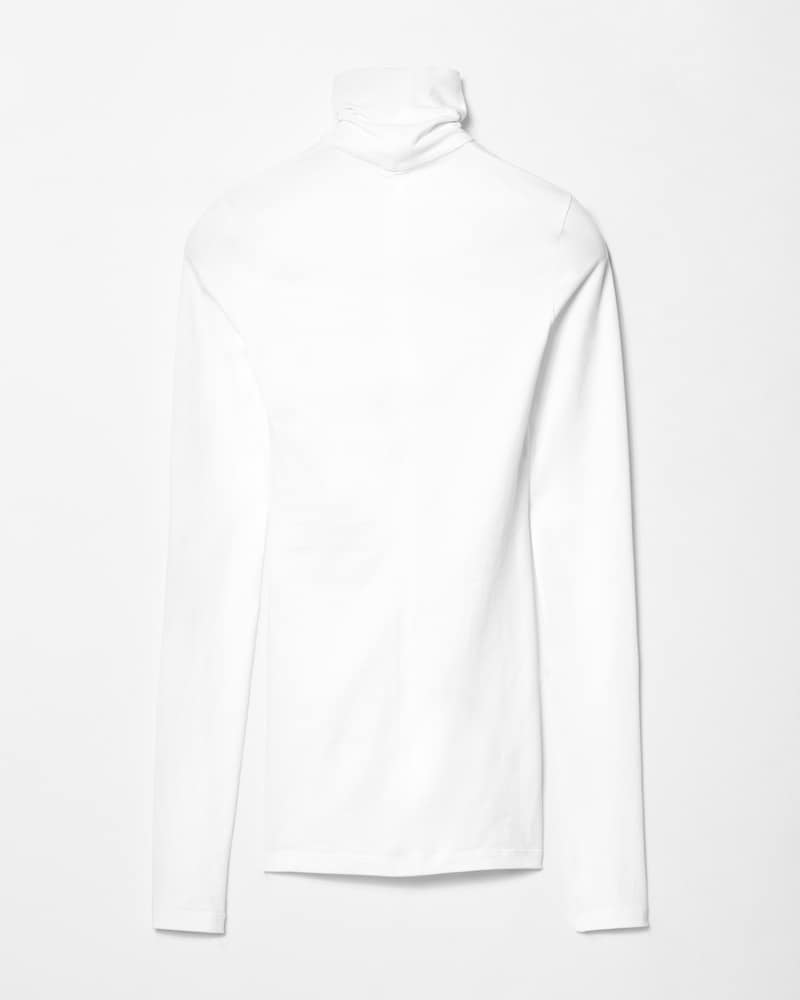 high neck top IN cotton jersey - OPTIC WHITE -  - 1 | CELINE