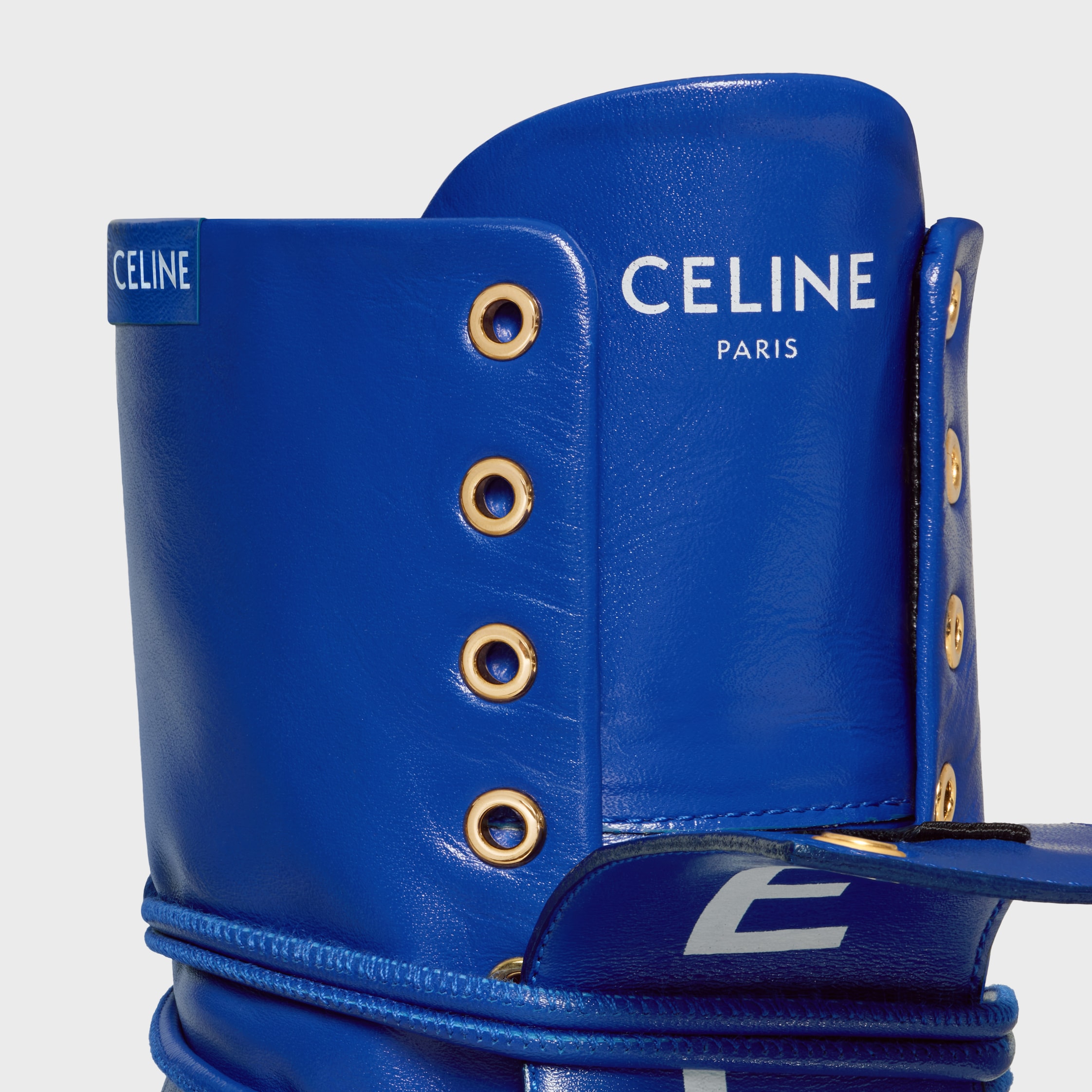 BALLET HIGH - LACE-UP BOOT IN LAMBSKIN - ULTRA BLUE | CELINE