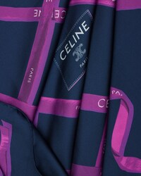 square IN silk twill - NAVY/FUCHSIA/WHITE -  - 2 | CELINE