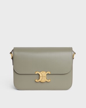 CLASSIQUE TRIOMPHE BAG in shiny calfskin - GREEN CLAY - TRIOMPHE - 1 | CELINE