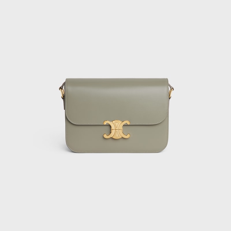 CLASSIQUE TRIOMPHE BAG in shiny calfskin - GREEN CLAY - TRIOMPHE - 1 | CELINE