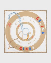 BULLSEYE FOULARD 90 - VANILLA/BRITISH BEIGE -  - 1 | CELINE
