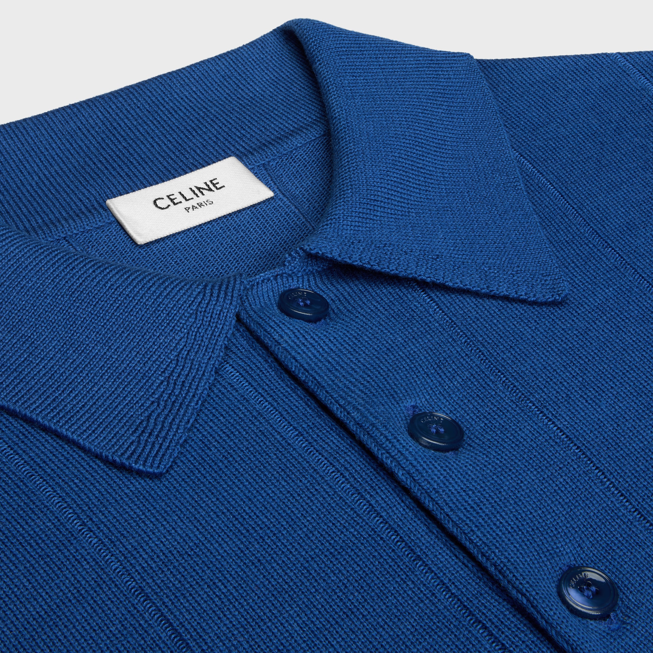 polo IN FINE SILK AND COTTON - BLUE | CELINE