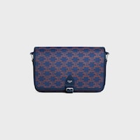 KLEINE FOLCO MESSENGER TASCHE AUS Triomphe Canvas und Kalbsleder - DUNKLES MARINEBLAU - UMHÄNGETASCHEN - 1 | CELINE