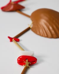 SHORT WASHASHORE NECKLACE - Gold / Tan / Red - WOMEN - 2 | CELINE