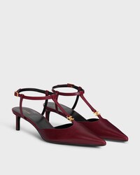 CELINE KITTEN ESCARPIN T-BAR EN CUIR D'AGNEAU - OXBLOOD -  - 2 | CELINE