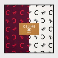 square IN silk twill - BURGUNDY/IVORY/CAMEL -  - 1 | CELINE