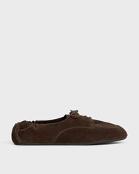 ADAM LACE-UP LOAFER IN SUEDE CALFSKIN - DARK BROWN -  - 1 | CELINE