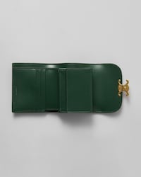 Small Flap Wallet TRIOMPHE IN Shiny calfskin - PINE - WALLETS - 2 | CELINE