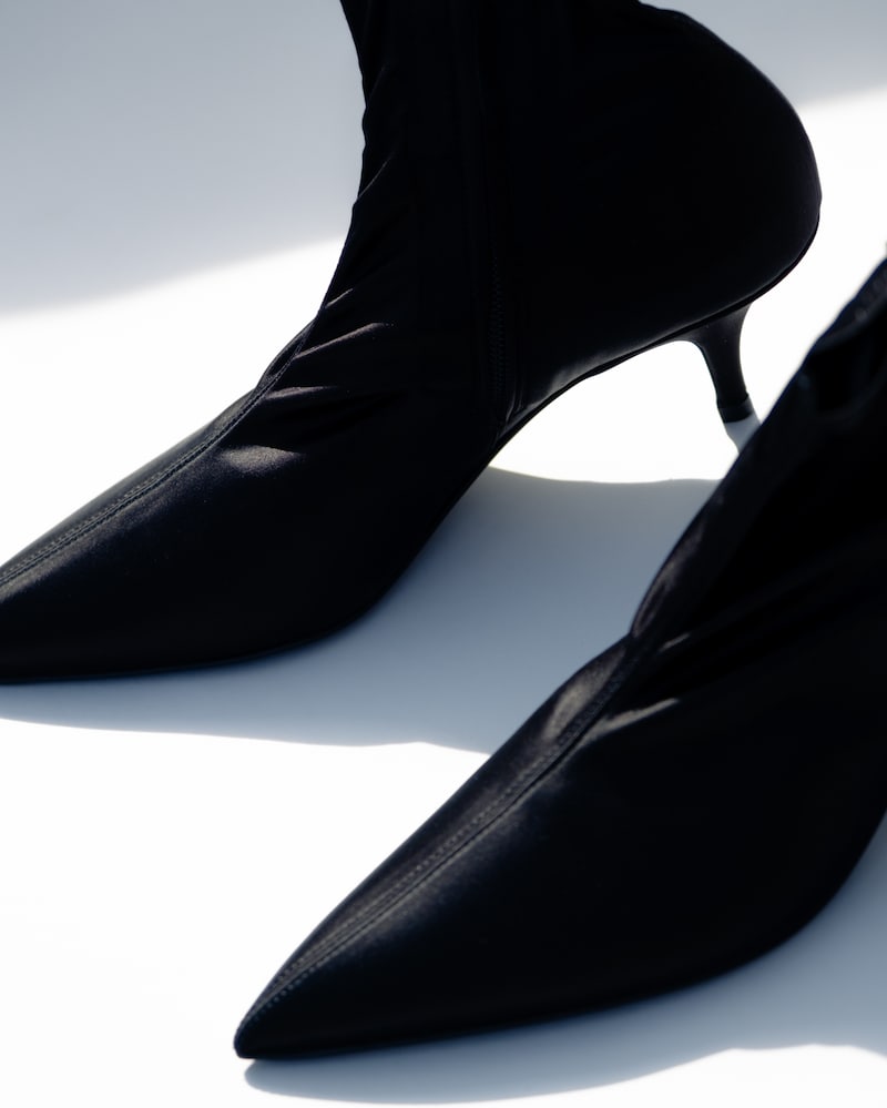 BOTAS SOCK EM CETIM - BLACK - - 1 | CELINE