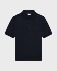 POLO SWEATER IN FINE SILK AND COTTON - NAVY -  - 1 | CELINE