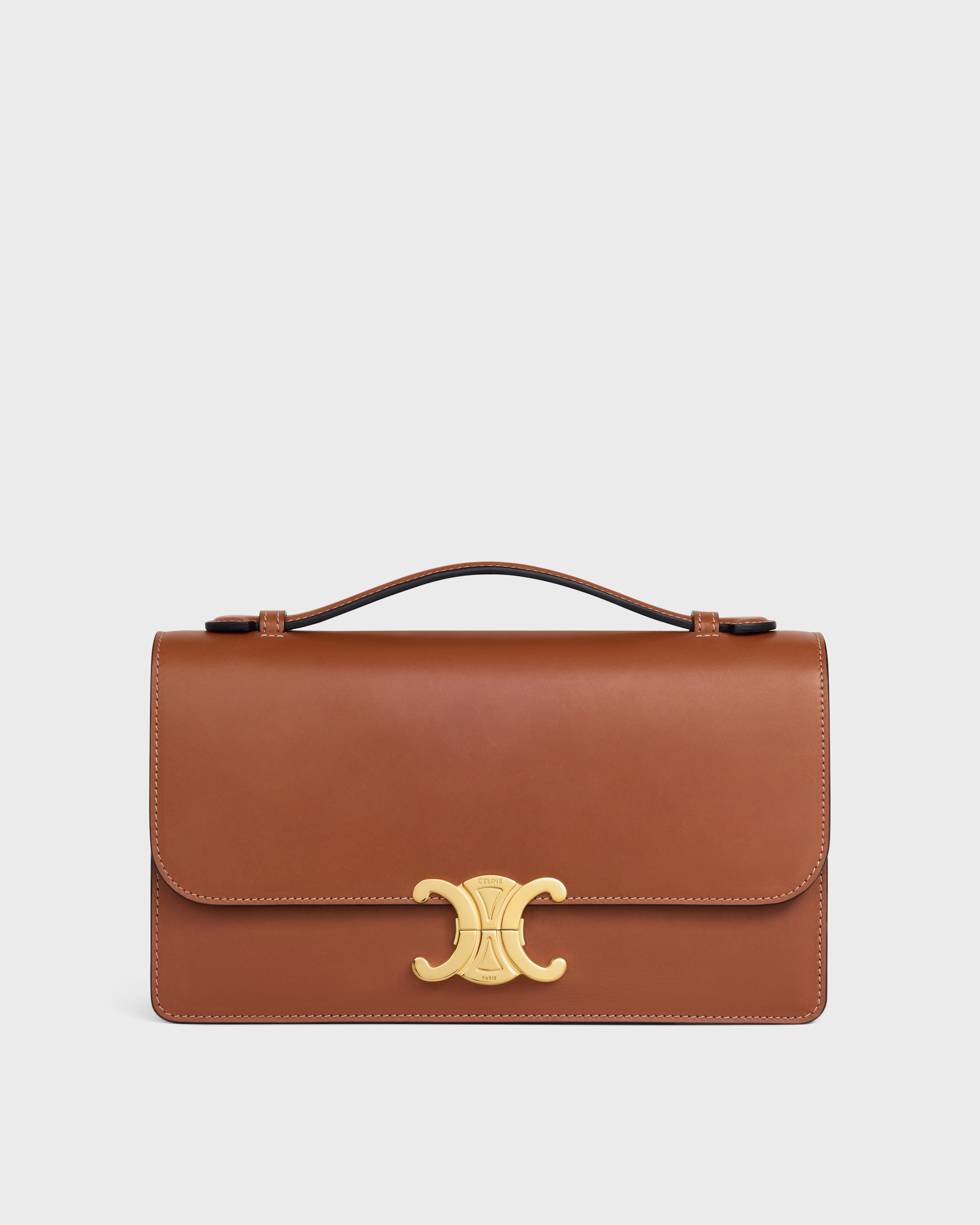 MEDIUM TRIOMPHE FOLIO IN Natural calfskin - TAN | CELINE