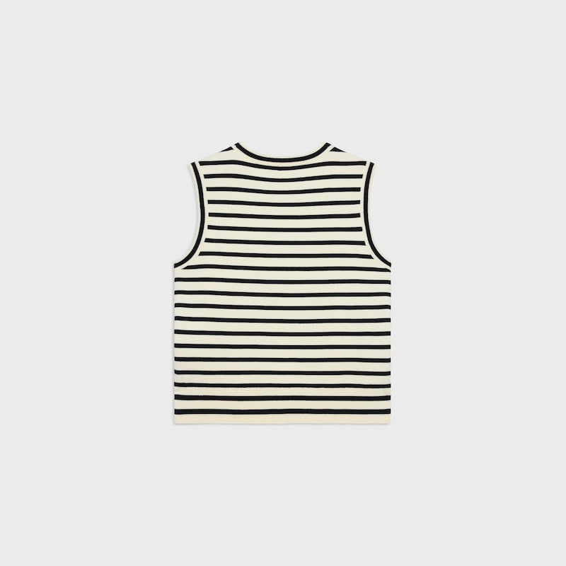 triomphe sleeevess marini&egrave;re sweater in wool - ECRU/BLACK -  - 1 | CELINE