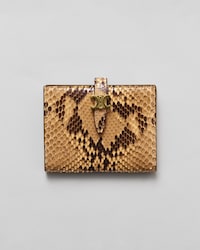 AUFKLAPPBARES KARTENETUI TRIOMPHE PONTET AUS BIVITTATUS-PYTHONLEDER - KAMELBEIGE - KARTENETUIS - 1 | CELINE