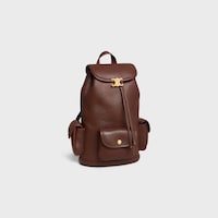 MINI BACKPACK SOFT TRIOMPHE IN SUPPLE SHINY LAMBSKIN - DEEP BROWN - SOFT TRIOMPHE - 2 | CELINE